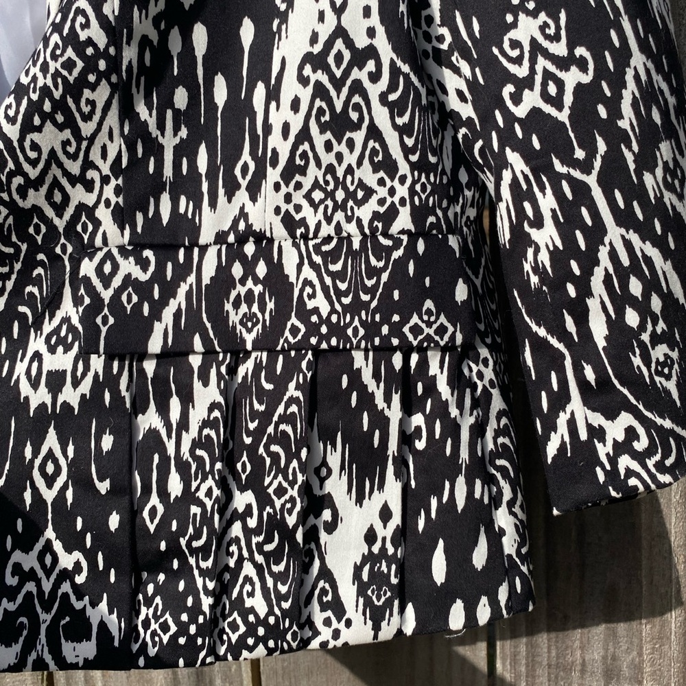 Katherine New York Black and White Women's Summer blazer crop sleeve - Sz L - Picture 10 of 11